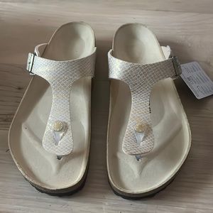 COPY - New Birkenstock Gizeh Size 41 Shiney Python Eggshell